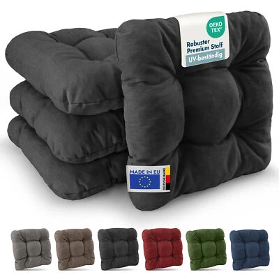 BEAUTISSU Sitzkissen 40 x 40 Kissen Polster Stuhlkissen dick Bodenkissen UV 4er Set Stuhl