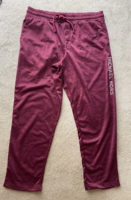 Pantalones de salón Michael Kors MK para hombre X grandes nuevos sin etiquetas cintura elástica roja Foto 1 de 4