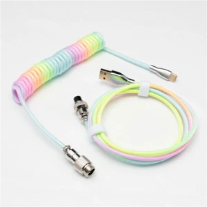 Coiled Type-C USB Cable for DIY Mechanical Keyboard Connector Spiral Paracoyh - Picture 1 of 13