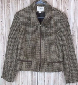 Campagnie Internationale Express Women's Tweed Zip Jacket (9/10, Brown/Tan) - Picture 1 of 3