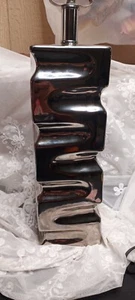 Ceramic Chrome Table Lamp Base, 19"H, Funky Retro See Description  - Picture 1 of 13