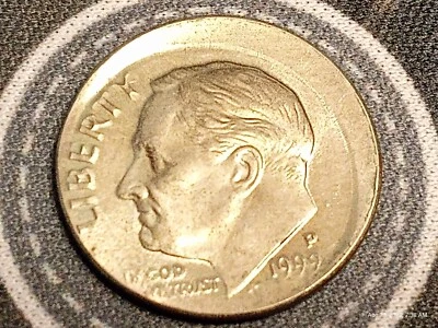 1999-P Roosevelt Dime Struck 10% Off-Center planchet 10c - Image 1 of 4