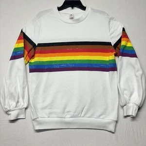 Sweatshirt Rainbow Long Sleeve Crew Neck Size S - Picture 1 of 8