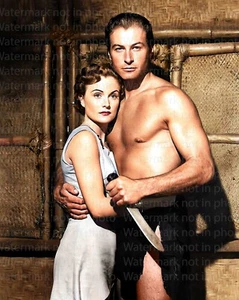 Foto 610 Lex Barker & Virginia Huston in Tarzán's Peril COLOR RARO - Imagen 1 de 4
