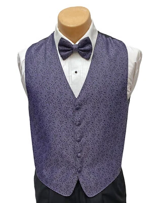 Men's Andrew Fezza Celebration Lavender Purple Tuxedo Vest & Bow Tie Medium M - Image 1 of 4