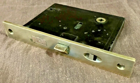 Antique B.L.W. Mortise Type Door Latch/Lock,  Reversible. 19th Century Cover