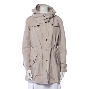 Burberry Brit Anorak Parka Jacke Kapuze Kordelzug Taille Mantel Größe M - Bild 1 von 21