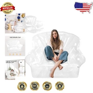 Stylish Transparent Inflatable Sofa Chair - Perfect for Indoor & Outdoor Rela... - Picture 1 of 8