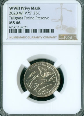 2020 W TALLGRASS PRAIRI PRESERVE QUARTER NGC MS66   . - Image 1 of 2