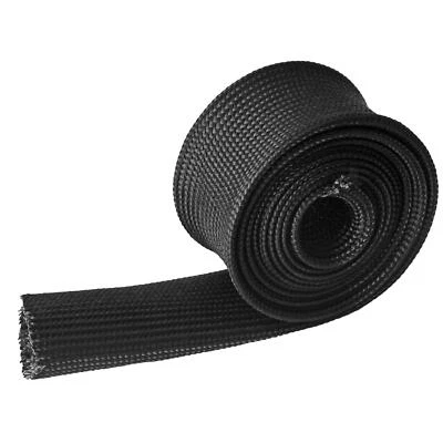 Heat Sleeve Fiberglass Adjustable Heat Shield High Temp Black Colour 5FT-25MM... - Imagem 1 de 4