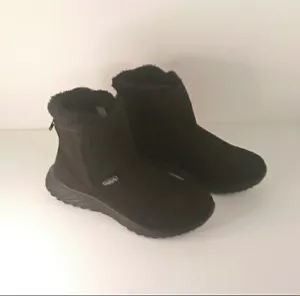 CHEEKS Women Fit body Black Faux Fur Suede Ankle Boots size 8.5 NEW - Picture 1 of 8
