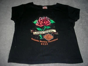 DAMEN HARLEY DAVIDSON ORLANDO FL. 2007 Bike Week Rose T-Shirt Medium - Bild 1 von 2