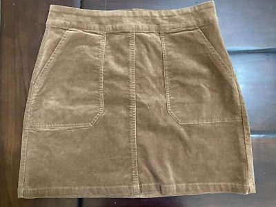 Falda Pana Marca Almacén Marrón Tostado Estilo Retro Mini Cordón Línea A Talla 12 Foto 1 de 4