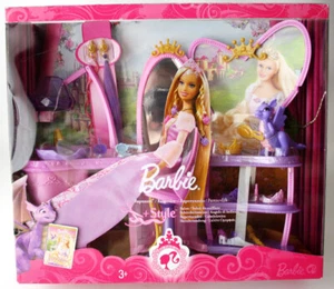 RARE 2008 BARBIE RAPUNZEL CUT & STYLE BEAUTY SALON MATTEL N5030 NEW SEALED ! - Picture 1 of 9