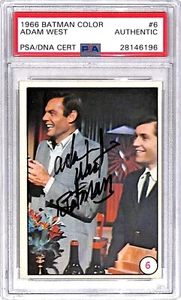 1966 Topps Batman Color ADAM WEST Signed Autograph Card #6 PSA/DNA Slabbed - Picture 1 of 3