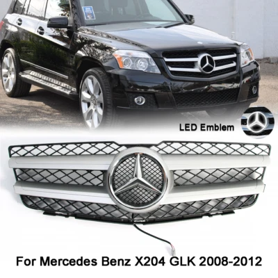 For Mercedes Benz GLK X204 GLK350 Grill 2009-2012 Front Grille w/LED Emblem - Изображение 1 из 4