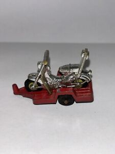  Vintage 1969 Tootsietoy Motorcycle Trailer Scooter Moped Hauler Red Used Toy