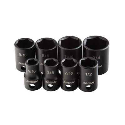 ARCAN 3/8" Drive Impact Socket Set, SAE, 5/16" - 3/4", Cr-V, 8-Piece (AS2388S) - Image 1 of 4