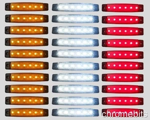 120 Pièce 24V 6 LED SMD Blanc Jaune Rouge Clignotant pour Man Volvo Scania - Imagen 1 de 1