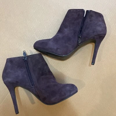 Ash Catwalk Púrpura Ciruela Gamuza Botines Cremallera Botín UE Talla 38 7.5 Bombas Stiletto Foto 1 de 4