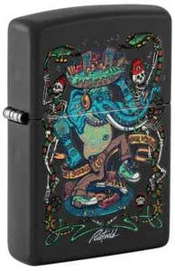 Zippo 48673, Rick Rietveld Glow in Black Light Lighter, Black Matte, NEW - Picture 1 of 4