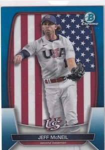 Jeff McNeil - /75 Blue WBC Flag - 2023 Bowman Chrome - Picture 1 of 2