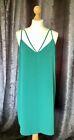 Miss Selfridge Dress Size 16 Green Shift Strappy Sleeveless Cami Style