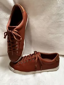 HERREN GRÖSSE 12D Polo Ralph Lauren Schuhe Braun Longwood Leder Schnürschuhe Turnschuhe - Bild 1 von 6