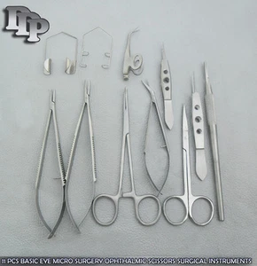 11 Basic Eye Micro Surgery Ophthalmic Scissors Surgical Instruments Kit EY-016 - Picture 1 of 3