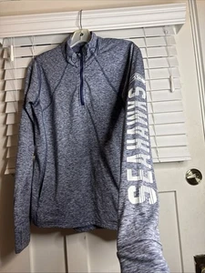 Nike Womens XL Seattle Seahawks NFL Football Blue 1/4 Zip Top - Picture 1 of 22