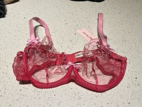 Agent Provocateur Maysie Embroidered Pink Bra 34DD
