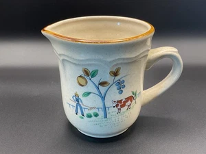 International Heartland Stoneware Creamer Folk Art Farm Scene 7774 Japan - Picture 1 of 7