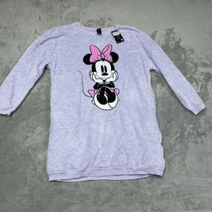 Disney Minnie Mouse Purple Faux Fur Sleepwear Loungewear Dress L NWT  6475 - Picture 1 of 8