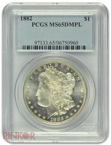 1882 $1 Morgan Dollar PCGS MS 65 DMPL - Picture 1 of 3