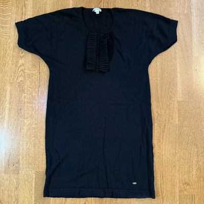 Vestido/túnica feminina LACOSTE preto 100% lã merino suéter tamanho 40 UE - Imagem 1 de 4