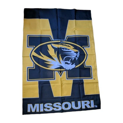 Missouri Mizzou Tigers Vintage 1999 Yellow & Black  Flag Nylon Hanging New  - Image 1 of 4