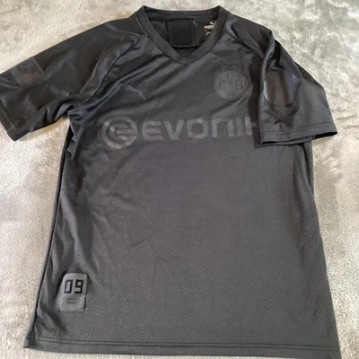 Borussia Dortmund Jersey Mens Medium Black Bundesliga Soccer BVB 09 Evonik - Image 1 of 4
