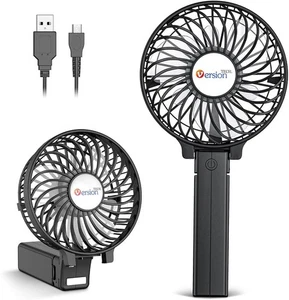 VersionTECH. Portable Handheld Fan, 4.5"x 2.8"x 4.1", Black  - Picture 1 of 7