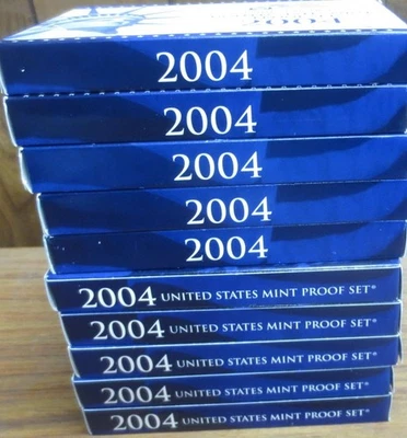 2004 Proof Set 10 Sets U. S. Mint 11 -coin Sets 5 Quarters + 6 coins  COA - Image 1 of 2