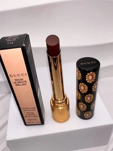 Gucci Rouge De Brillant Glow & Care Lip Colour Lipstick 714 Jody Wild Mauve NIB - Picture 1 of 7