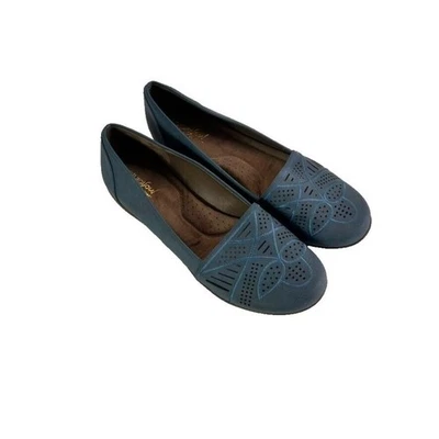 Planos de ballet Natural Soul Naturalizer para mujer 11M azul verde Greenwich perforados Foto 1 de 4