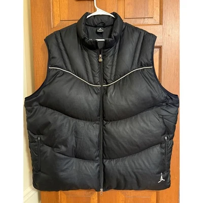 Nike Jordan XI Retro 11 Down Puffer Vest Jacket Mens 3XL Black Outerwear RARE - Image 1 of 4