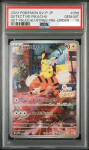 2023 POKEMON JPN SV-P PROMO #098 DETECTIVE PIKACHU PSA 10 - Picture 1 of 6
