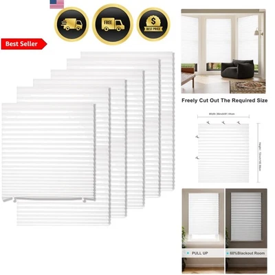 Paquete de 6 cortinas de papel filtrante de luz para ventanas cortinas blancas oscurecedoras de habitación Foto 1 de 4