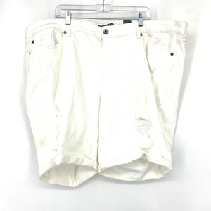Torrid Boyfriend Bermuda Shorts Womens Sz 28 Optic White Distressed Stretch NEW - Picture 1 of 8