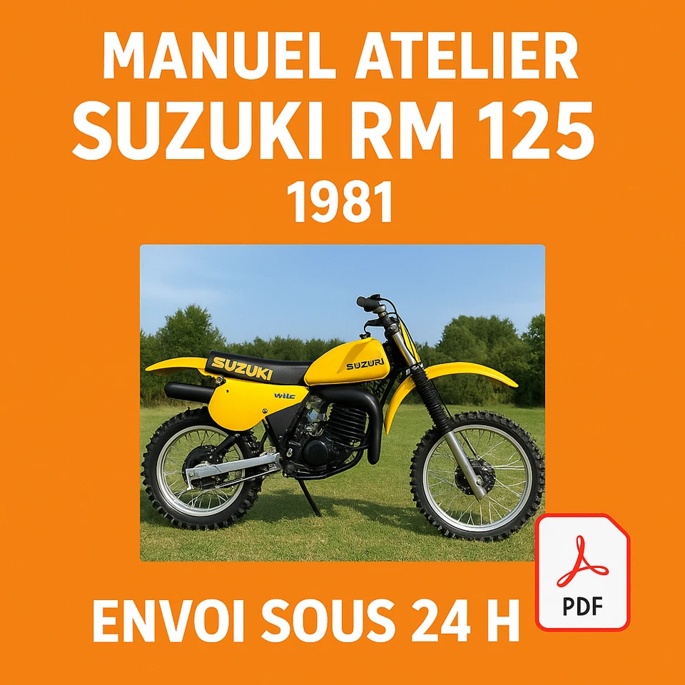 Manuel Atelier Suzuki RM 125 1981 Revue Technique Moto Français RMT CD PDF - Photo 1/1