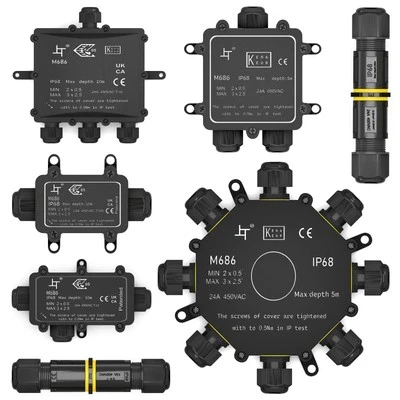 HB-DIGITAL Abzweigdose IP68 Wasserdicht Kabelmuffe Kabelverbinder Verteilerdose Anschlußbox