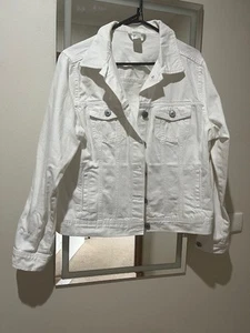 Ladies Anko White Denim Cotton Long Sleeve Jacket, Size 16 - Picture 1 of 6