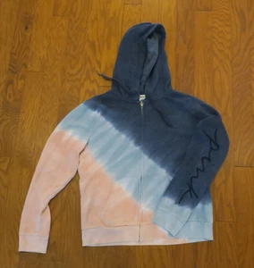 L ❤️ VINTAGE PINK LOGO TERRY VICTORIA'S SECRET ❤️ HOODY HOOD ZIP JACKET TIE-DYE - Picture 1 of 4