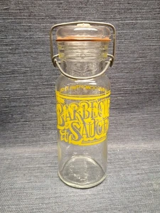 De colección - Watkins - Tarro para hacer salsa barbacoa - Tarro de alambre de abeja - Vidrio de trigo - Imagen 1 de 5